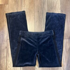 Y2K Black/Dark Navy Flare Pants with Black Stripe